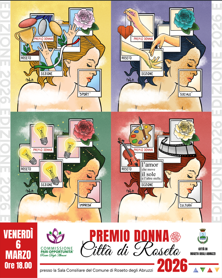 Premio Donna Città di Roseto degli Abruzzi: venerdì 6 marzo la cerimonia di premiazione alla presenza della Console del Marocco Soad Souleimani